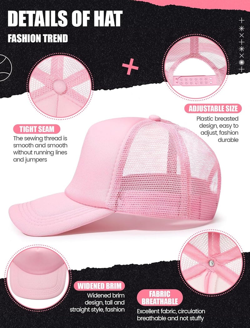 Tarpop 10 Pcs Sublimation Blank Trucker Hats Bulk Mesh Baseball Cap Polyester Mesh Trucker Hat for Men and Women - Image 3
